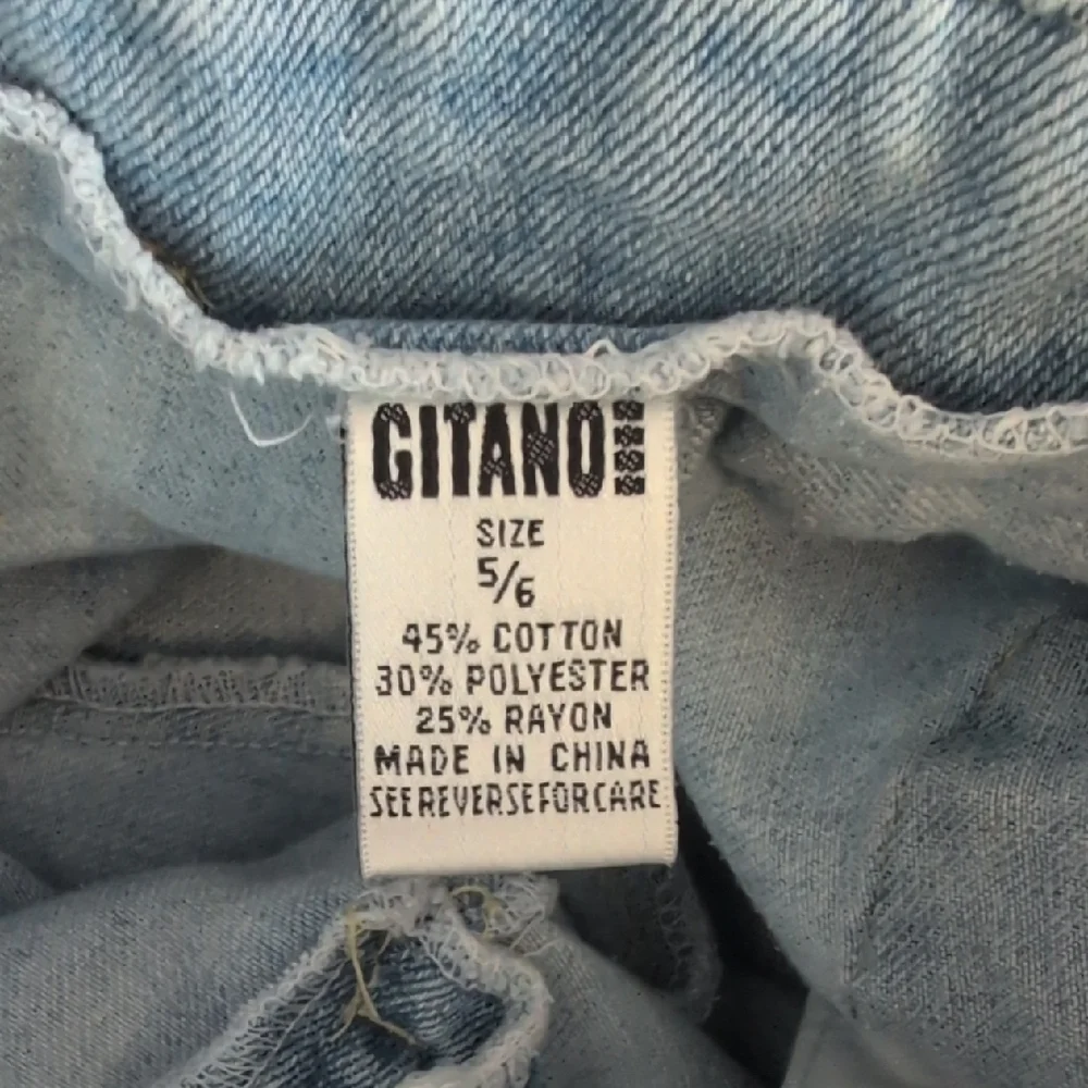 Gitano Vintage Yoke High Waist Blue Jean Shorts Retro Style 5/6